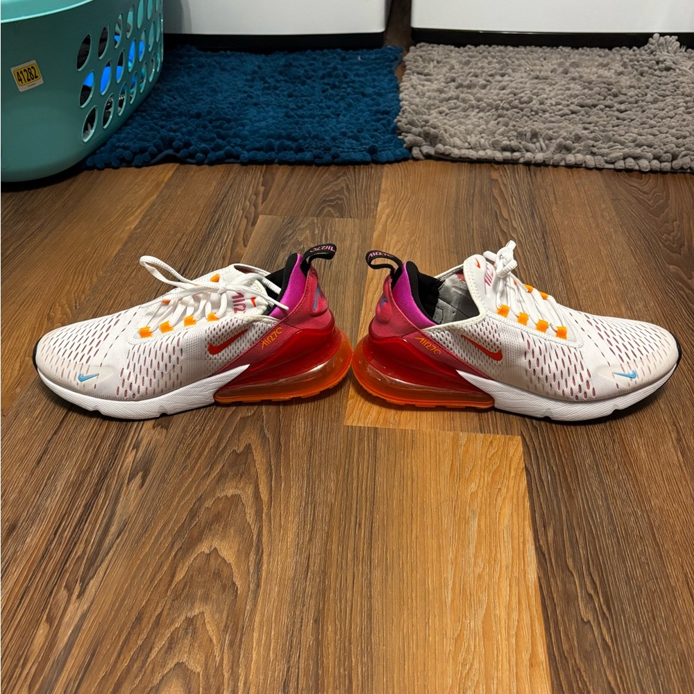 Nike Air Max 270 White with Orange and Pink Accents